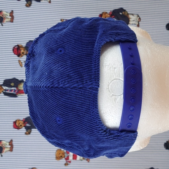 Vintage Zep stitched logo royal blue corduroy foam front panel snapback hat cap - Picture 3 of 8